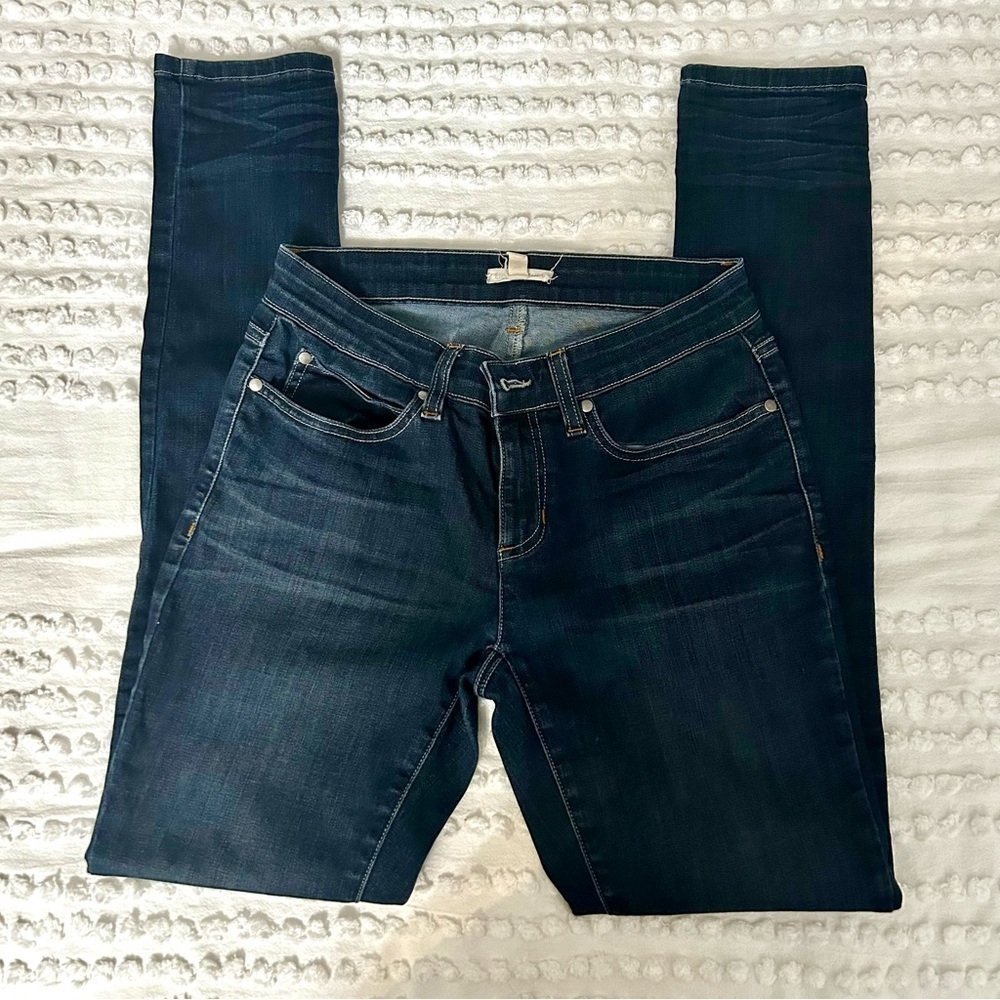 Eileen Fisher Dark Blue very stretchy denim skinny leg jeans jeggings sz 2 / 4